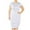White, variant on Njagoc3 Plus Size Women's Summer Solid Color Bodycon Mesh Panel Short Sleeve Round Neck Midi Work Office Dress