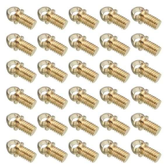 Uxcell M3x0.5 Eye Screws 50 Pack Hole Bolts Hook Loop Ring Decorative Light Fixture Gold Tone
