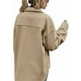 thumbnail image 3 of Women'S Wool Blend Button Down Long Sleeve Oversized Shacket Jacket Coat Khaki XL, 3 of 7