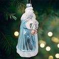 thumbnail image 4 of Arctic Whispers Santa Glass Christmas Ornament, Snowy Winter Theme with Light Blue Robe, 4 of 5