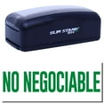 thumbnail image 1 of Large Pre-Inked No Negociable Stamp, Slim 1854, Ultra Slim Design, Impression Size 1-13/16" by 2-1/2", Up to 25,000 Impressions - Green Ink, 1 of 10