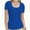 Royal blue, variant on Women's Summer Scoop Neck Short Sleeve T-Shirts Ribbed Knit Slim Fitted Casual Basic Top
