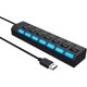 thumbnail image 1 of Hub USB 2.0 de 7 puertos con interruptores y LED individuales, divisor 2.0, 1 of 5