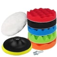 thumbnail image 1 of Esponja de pulido de 125 mm/5 pulgadas, esponja para pulir automóviles y kits de encerado y pulido de lana, almohadillas de pulido con adaptador de taladro M10, 1 of 5