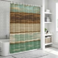 thumbnail image 5 of Teal Brown Shower Curtain, Waterproof Shower Curtains for Bathroom, Farmhouse Rustic Wooden Plank Board Washable Fabric Bathtub Curtain Set Bath Decor with 12 Hooks 48"x72", 5 of 6
