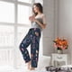 thumbnail image 5 of Fotbe Colorful Flowers Pantalones de Pijama para Mujer, Pantalones de Dormir, Pantalones Pj con Cordón y Bolsillos-Medium, 5 of 6