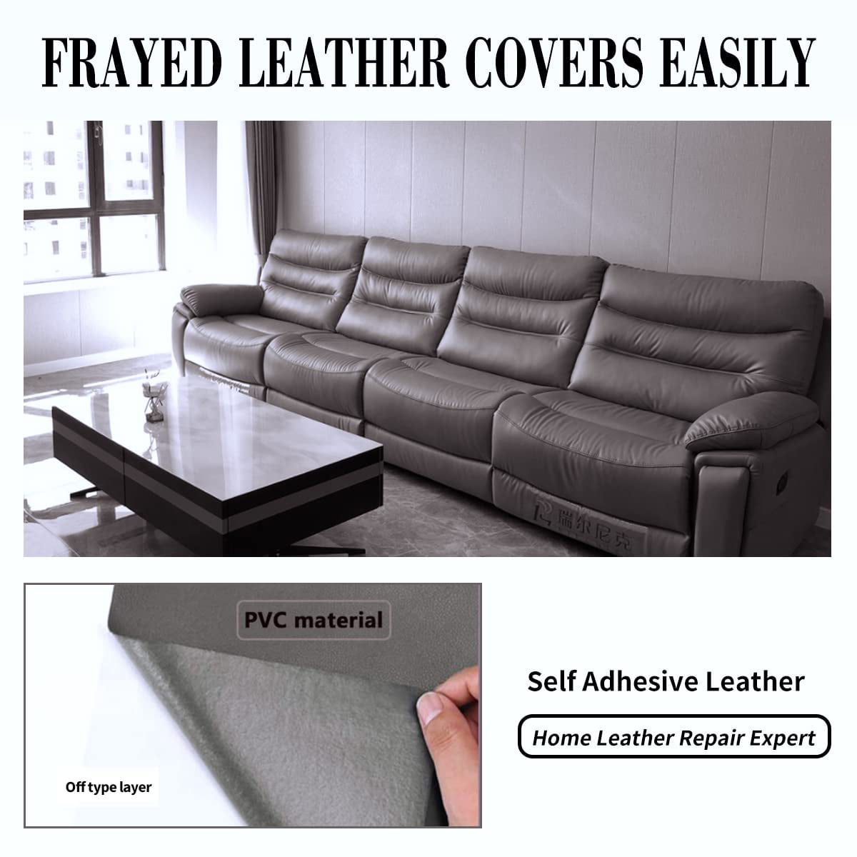 Large Leather Repair Patch for Upholstery Couch Car Seat Jacketspack of  2gray for sale online