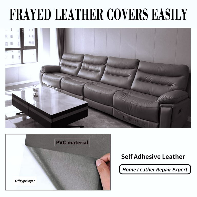 Self Adhesive Leather Repair Patch Tape 3x60 inch, Durable Self Adhesive  Vinyl and Leather Repair Kit for Couches, Car Seat, Boat Seat, Sofa, Vinyl