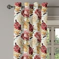 thumbnail image 3 of Ambesonne Garden Grommet Curtain, Watercolor Roses Peonies, 50" x 63", Dried Rose Cream Ruby, 3 of 6