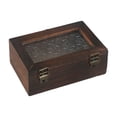 thumbnail image 4 of Nordic Retro Solid Wood Begonia Flower Glass Storage Cabinet Desktop Sorting Flipping Wooden BOX Decorative Box Superior Quality, 4 of 11