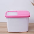 thumbnail image 4 of Cubo de arroz grueso de 10 kg, contenedor de plástico para arroz, resistente a la humedad y a los insectos, sellado para almacenar granos (rosa), 4 of 5