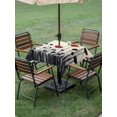 thumbnail image 5 of Square Outdoor Tablecloth with Umbrella Hole Spring Floral Outside Table Cloth Waterproof Patio Table Cover Botanical Oil Painting Red Black Flowers Zipper Tablecloths for Picnic Camping 60x60 Inch, 5 of 8