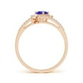 thumbnail image 2 of ANGARA Natural Oval Tanzanite and Diamond Bridal Set in 14K Rose Gold for Women (Size-6x4mm) | December Birthstone, Birthday, Anniversary, Jewelry Gift for Women | Natural Tanzanite Ring, 2 of 7