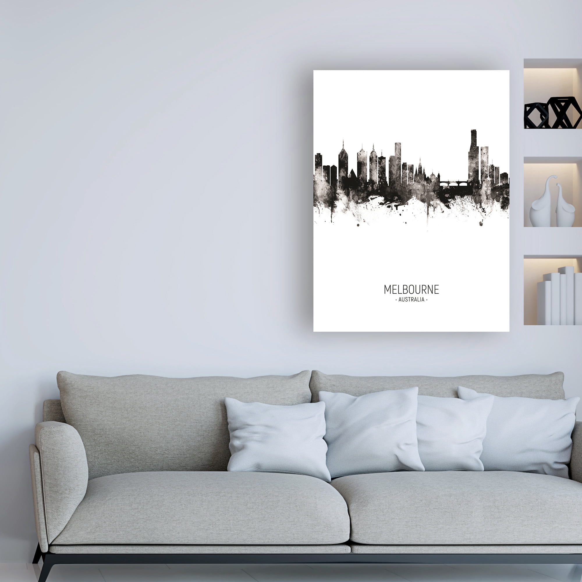 Trademark Fine Art 'Melbourne Australia Skyline Portrait II' Canvas Art by Michael Tompsett