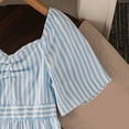 thumbnail image 4 of Tween Girls Dresses Striped Swing Long Sleeve Party Kids Age 7 12 Elastic Waist Playwear Photoshoot Picnic Dress, 4 of 9