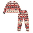 thumbnail image 4 of SCRAWLGOD Aztec Ethnic Women's Pajama Sets Long Sleeve Tops and Pants Set of 2 Pjs Size XL Crewneck Graphic Pajamas for Women Comfy Loungewear Sets Woman, 4 of 7