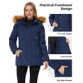thumbnail image 6 of WenVen Women's Puffer Coat Warm Winter Jacket Padded Puffy Windproof Hooded Parka Navy M, 6 of 9