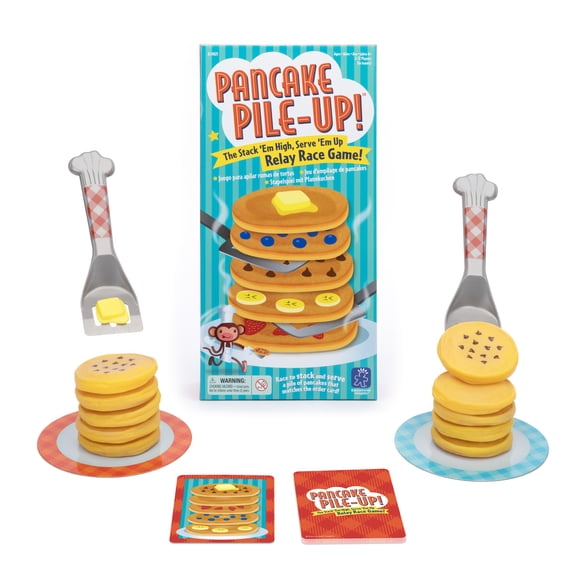 Educational Insights Pancake Pile Up Relay Race Preschool Game for 2-4 Players, Ages 4