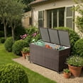 thumbnail image 7 of AVAWING 180 Gallon PE Wicker Storage Box, Patio Deck Box, Outdoor Container, Brown, 7 of 7