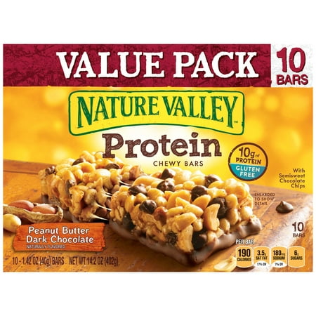 NATURE VALLEY ® Peanut Butter chocolat noir Protéines 10 ct Chewy Barres Box