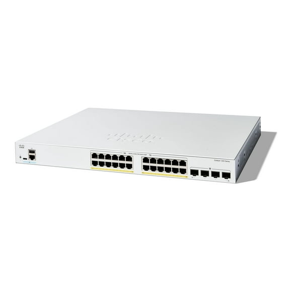 Cisco Catalyst 1200-24FP-4G - Switch - L3 - smart - 24 x 10/100/1000 (PoE+) + 4 x Gigabit Ethernet SFP - rack-mountable - PoE+ (375 W)