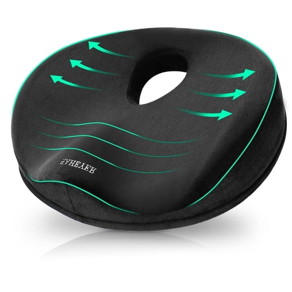 Almohada Donut SAHEYER de Espuma Viscoelástica para Alivio del Dolor de Cóccix