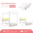 thumbnail image 6 of EnHomee Canopy Bed Frame Full with Headboard Upholstered Bed Frame with 2 Storage Drawers & LED Lights & Charging Station & 4 Removable Posts,Beige, 6 of 9