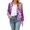 Purple, variant on ESASSALY Womens Shiny Sparkle Sequins Long Sleeve Zip Blazer Party Bomber Jacket