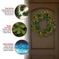 thumbnail image 5 of National Tree Company Pre-Lit Artificial 'Feel Real' Christmas Wreath, Green,  Colonial Fir, White Lights, Decorated with Berry Clusters, Pine Cones, Christmas Collection, 30 Inches, 5 of 5