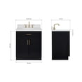 thumbnail image 3 of Ariel Hepburn 30 In. Oval Sink Bathroom Vanity With Carrara White Quartz Countertop 1.5 Edge In Black, 3 of 9