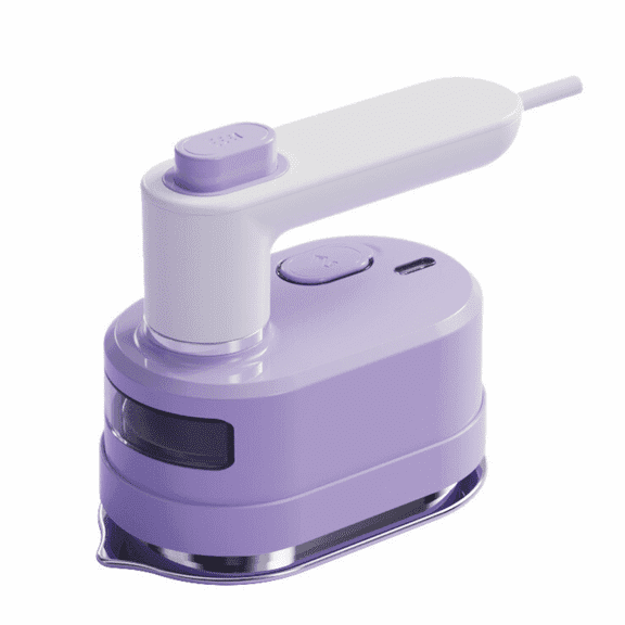 SPACEMUSE Portable Handheld Garment Mini Electric Iron,2025 Upgraded Travel Steamer for Clothes,2 in 1 Mini Portable Rotary Garment for Clothes, 20S Fast Heating Powerful Wrinkle Remover (Purple)