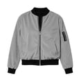 thumbnail image 6 of GaThRRgYP Jackets for Women Dressy Women's Winter Long-sleeved Zipper Fashion Casual Baseball Jacket Corduroy Jacket Gray XXL, 6 of 7