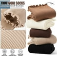 thumbnail image 2 of Thin Merino Wool Ruffle Boot Socks Warm Winter Cozy Frilly Soft Casual Breathable Socks for Womens 5 Pairs, 2 of 6