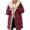 Wine red, variant on Langwyqu Winter Fashion Women Hooded Coat Fleece Lined Zipper Jacket