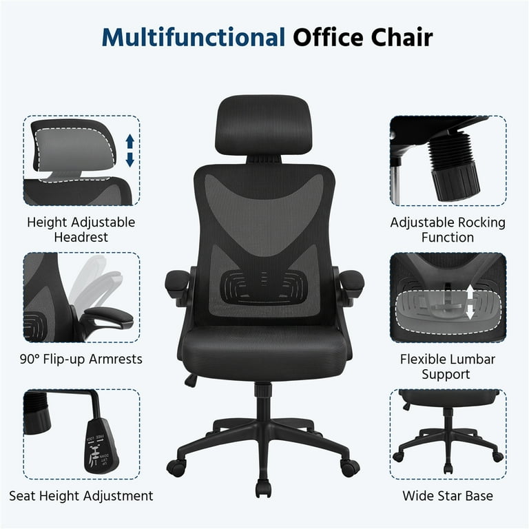 Alden Design High Back Ergonomic Mesh Office Chair with Adjustable