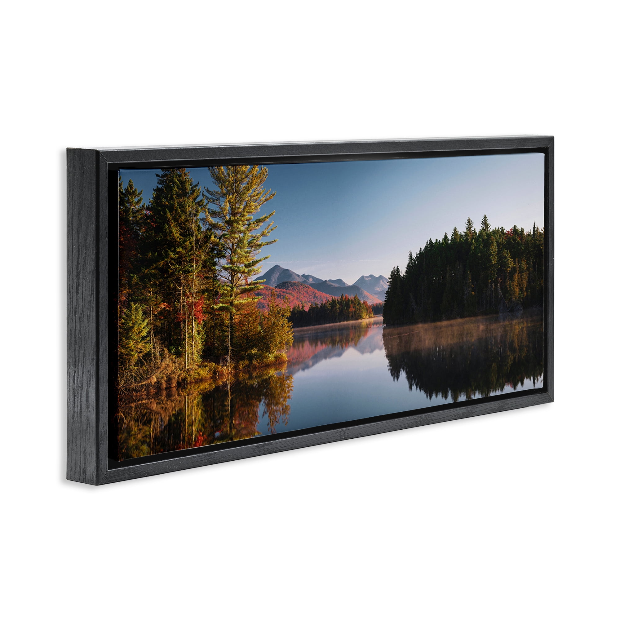 Stupell Industries Autumn Morning Reflection Black Framed Floater Canvas Wall Art, design by Jonathan Zaharek