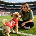 thumbnail image 5 of FENGGHAO Red Mexico Dog Soccer Jersey, Breathable Pet Sportswear with Red Striped Design, Loose Fit Athletic Shirt for Dogs and Cats, 5 of 7