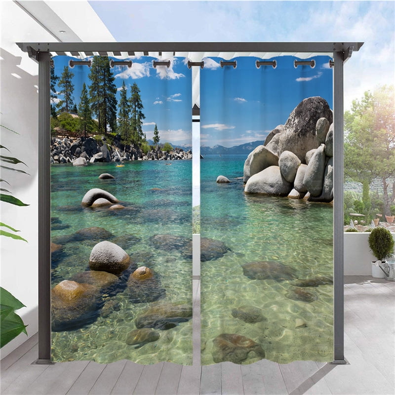 BONZER Rideaux D'extérieur Imperméables Pour Terrasse, Porche, Pergola, Cabane, Rideaux D'intérieur épais à œillets Larges Pour Chambre à Coucher, Salon, 1 Panneau, 279 X 241 Cm (l X L), Crème