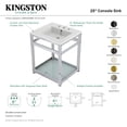 thumbnail image 6 of Kingston Brass VWP2522W8B0 Quadras 25" Ceramic Console Sink with Steel Base and Glass Shelf (8-Inch, 3-Hole), White/Matte Black, 6 of 7