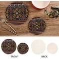 thumbnail image 3 of SKYSONIC 2 pcs Mandala Ethnic Pattern Pot Holders Trivets, Heat Resistant Trivets,Flower Plant Cartoon Cotton Thread Weave Mats for Hot Pads Pans Pot Bowl Teapot, 3 of 7