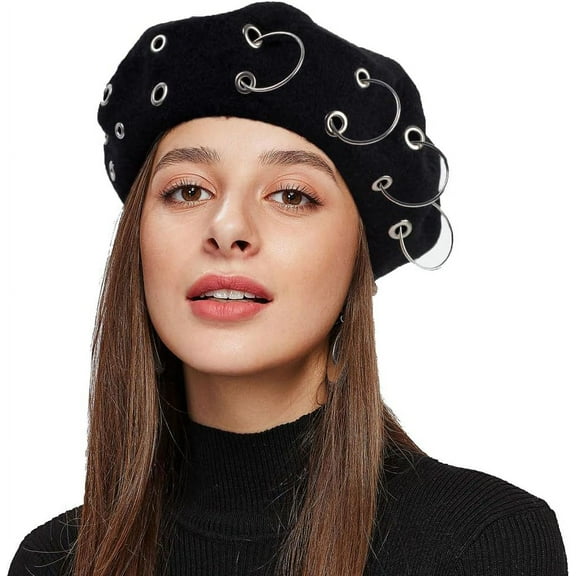 Beret Hats for Woman Women's British Style Beret Hat for Four Seasons Personality Style Punk Beret Hats for Ladies