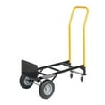 thumbnail image 3 of Patio Tables HT1006BK-YL Hand Truck Dual Purpose 2 Wheel Dolly Cart and 4 Wheel Push Cart with Swivel Wheels 330 Lbs Capacity Heavy Duty Platform Cart for Moving/Warehouse/Garden/Grocery,Garden Tab, 3 of 9