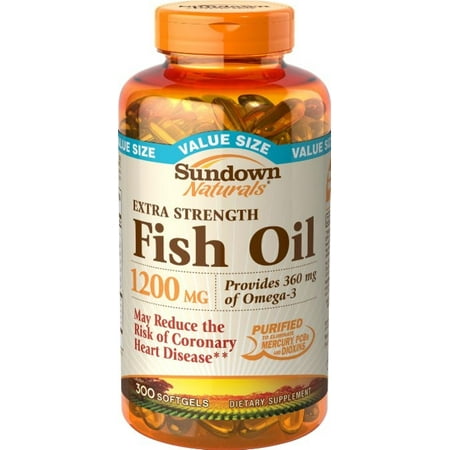Sundown Naturals Extra Strength Fish Oil 1200mg, Softgels 300 (Best Fish Oil Uk)
