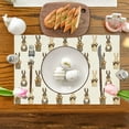 thumbnail image 4 of Beautiful Happy Easter Table Mat Spring Easter Placemats: Vintage Bunny Chick Design, 11.8x17.7" Flax Table Mats, Spring Holiday Dining Decor, for Kitchen, Parties, Gifts, 4 of 6