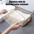 thumbnail image 4 of Organizador de escritorio Caja de almacenamiento de plástico transparente | Cesta trapezoidal montada en la pared | Contenedor de snacks cosméticos versátiles | Ahorro de espacio | 22x15x10cm, 4 of 6