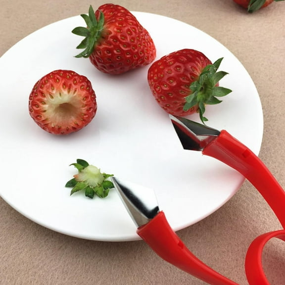 Hilingoto Clearance1*Strawberry Stem Remover, Pineapple Clip for Removing Strawberry Stems Red, Plastic Christmas Clearance