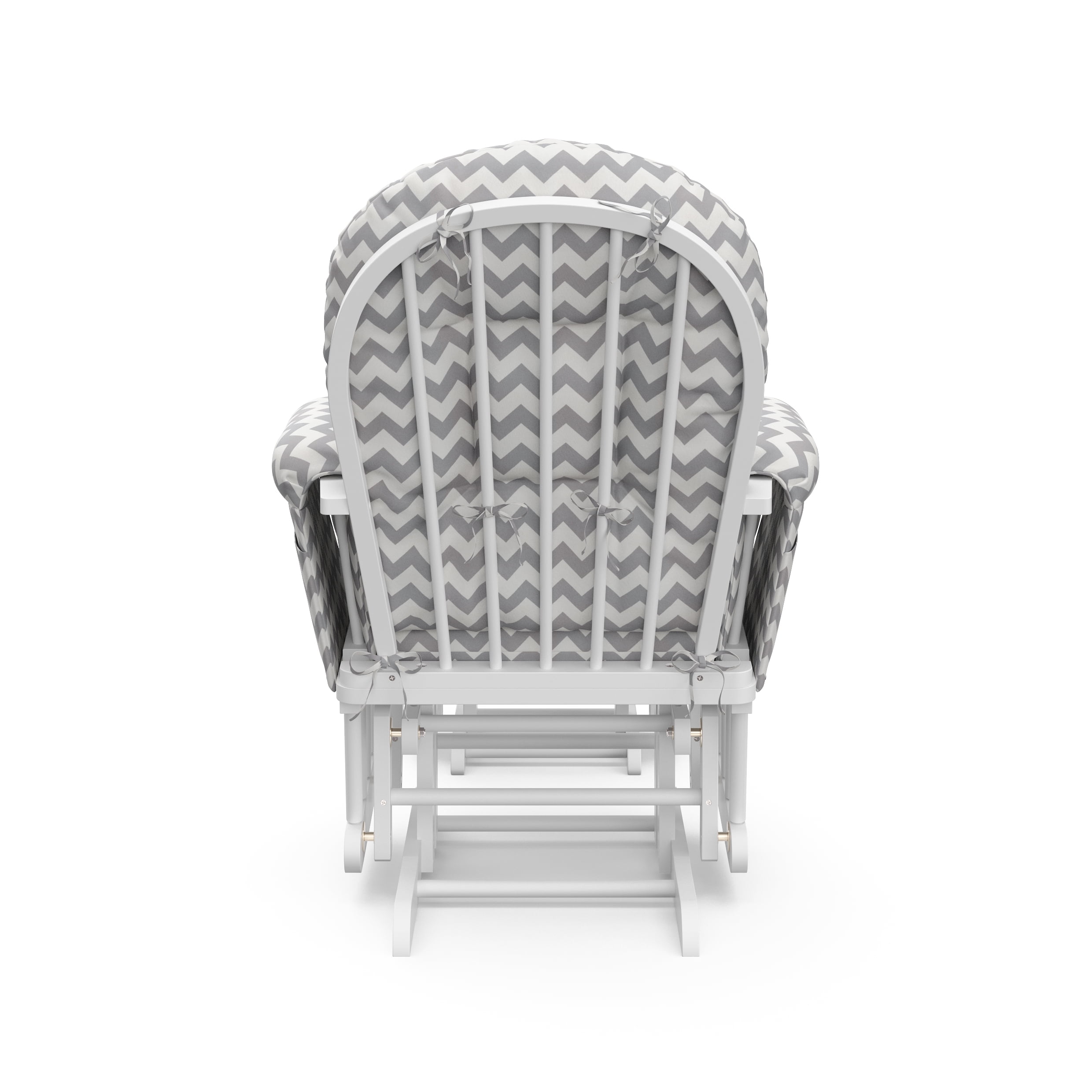White Nursery Glider with Gray Chevron Ottoman Liberia Ubuy