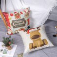 thumbnail image 5 of Funda de almohada, juego de 4 fundas de cojín cuadradas estampadas de algodón y lino con diseño de alce navideño, Papá Noel, muñeco de nieve y enano para cama, coche, hogar, sofá, 45 x 45 cm, 5 of 5