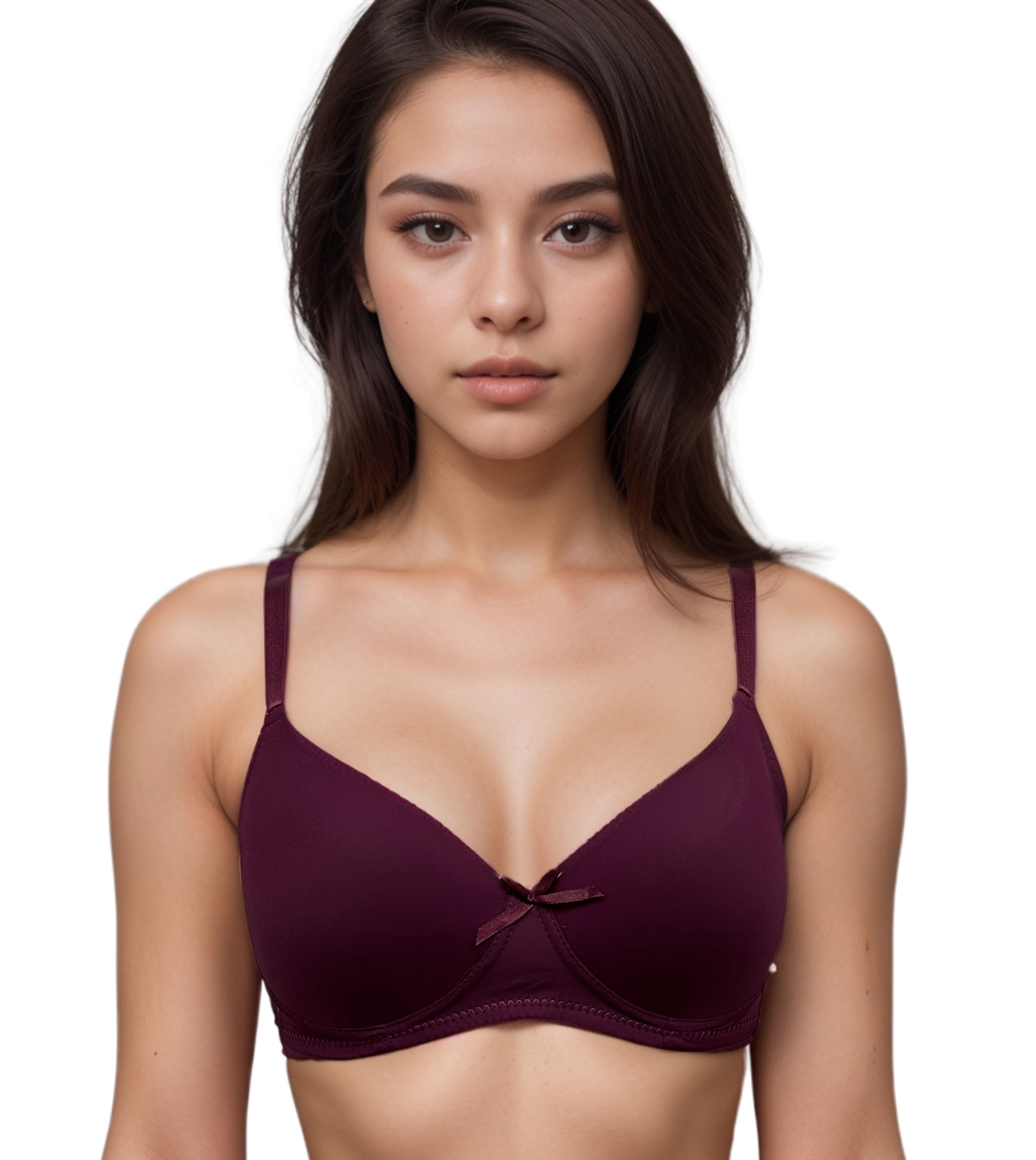 Women Bras 6 Packs of T-Shirt Comfortable Everyday A B C D DD DDD Cups Full Coverage Wire Free Bra 42D (W3912)