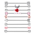 thumbnail image 4 of 9pcs Surgical Stainless Steel Industrial Barbell Body Piercing Jewelry, 4 of 7